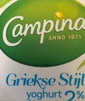 Mängden socker i Griekse stijl yoghurt 2%