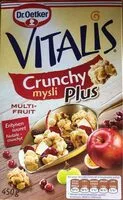 Mängden socker i Vitalis Crunchy muesli plus