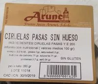 Mängden socker i Ciruelas pasas sin hueso