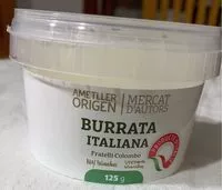 Mängden socker i Burrata italiana