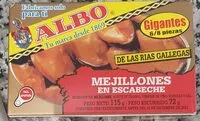 Mängden socker i Mejillones en escabeche grandes de las rías gallegas 6-8 piezas lata 72 g
