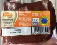 Mängden socker i Jambon Serrano Bodega