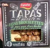 Mängden socker i Tapas Al Minuto - Mini Brochettes de Porc aux Fines Herbes