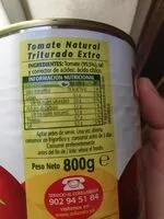 Mängden socker i Tomate triturado