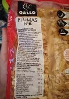 Mängden socker i Pasta Gallo Plumas N° 6