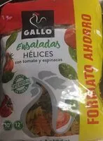 Mängden socker i Helices con tomate y espinacas