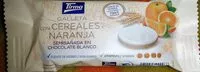 Mängden socker i Galleta con cereales y naranja semibañada en chocolate blanco