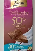 Mängden socker i Chocolate con leche 50% cacao 30% menos de azúcar