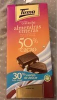 Mängden socker i Chocolate con almendras enteras 0%
