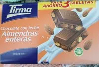 Mängden socker i Chocolate con leche almendras enteras