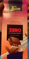 Mängden socker i Chocolate con leche almendras enteras zero