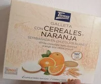 Mängden socker i Galleta con cereales y naranja semibañada en chocolate blanco