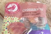 Mängden socker i croissants rellenos de crema de cacao y avellanas