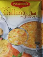 Mängden socker i Sopa de gallina con fideos finos
