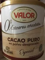 Mängden socker i Cacao puro en polvo desgrasado especial