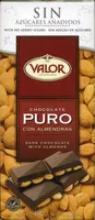 Mängden socker i Chocolate puro con almendras enteras 0% azúcares