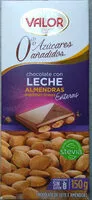 Mängden socker i Chocolate con leche 0% azúcares añadidos con almendras mediterráneas enteras