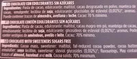 Mängden socker i 0% Chocolate Negro 70%, Stevia