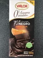 Mängden socker i Chocolate negro 70% con naranja