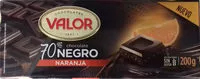 Mängden socker i Chocolate negro 70% con naranja