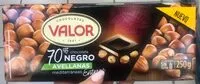 Mängden socker i Chocolate negro 70% con avellanas