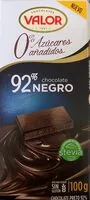 Mängden socker i Chocolate negro 92%