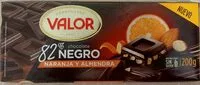 Mängden socker i Chocolate negro 82% con naranja y almendra