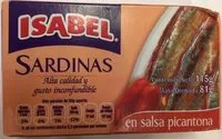 Mängden socker i Sardinas salsa picantona