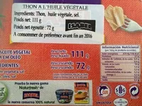 Mängden socker i Thon à l'huile végétale