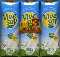Mängden socker i Bebida de soja "ViveSoy" Natural. Pack de 3