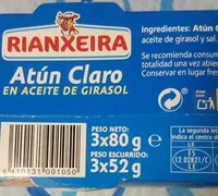 Mängden socker i Atun claro en aceite de girasol