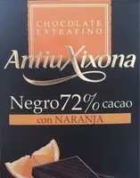 Mängden socker i Chocolate negro 72% cacao con naranja