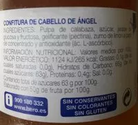Mängden socker i Cabello de ángel