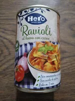 Mängden socker i Ravioli al huevo con carne