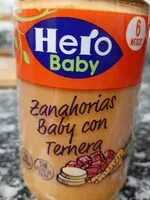 Mängden socker i Hero baby, zanahorias baby con ternera