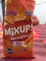 Mängden socker i Favoritos Mix ups snacks de queso y patatas fritas bolsa 180 g