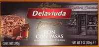 Mängden socker i Turrón ron con pasas