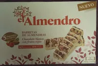 Mängden socker i Barritas de almendras con chocolate blanco y frutos rojos