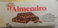 Mängden socker i Turrón de chocolate con almendras