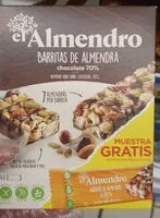 Mängden socker i El Almendro barritas de Almendra chocolate 70
