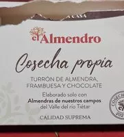 Mängden socker i Turrón de almendra, frambuesa y chocolate