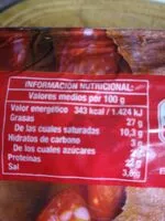 Mängden socker i Chorizo tradición extra