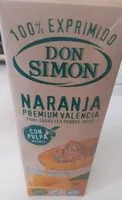 Mängden socker i Zumo de naranja