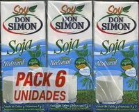 Mängden socker i Soy Don Simón Soja Natural - Pack de 6