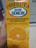 Mängden socker i Zumo D.simon Disfruta Naranja S / Azucar Brik 1L