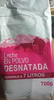Mängden socker i Leche en polvo desnatada