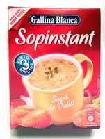 Mängden socker i Sopinstant sopa de pollo con pasta