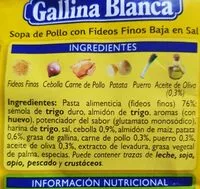 Mängden socker i Sopa de pollo con fideos finos baja sal