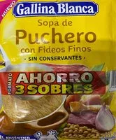 Mängden socker i Sopa de puchero con fideos finos
