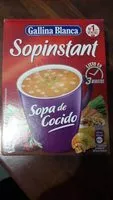 Mängden socker i Sopinstant sopa de cocido